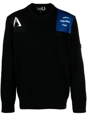 Raf Simons X Fred Perry patch-details wool jumper - Black