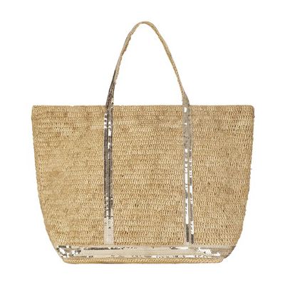 Raffia and sequins XL Cabas Tote