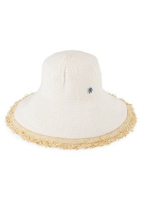 Raffia-Trim Bucket Hat