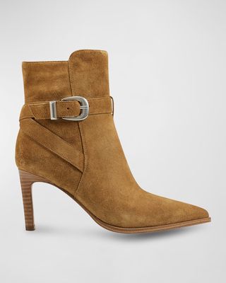 Rafia Suede Buckle Ankle Boots