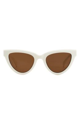 rag & bone 52mm Cat Eye Sunglasses in White/Brown