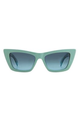 rag & bone 53mm Cat Eye Sunglasses in Green/Gray Shaded Green