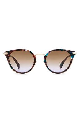 rag & bone 53mm Round Sunglasses in Pink Havana /Brown Violet