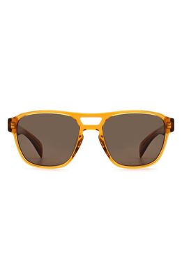 rag & bone 54mm Rectangular Sunglasses in Brown Orange