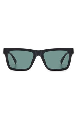 rag & bone 54mm Rectangular Sunglasses in Matte Black/Green