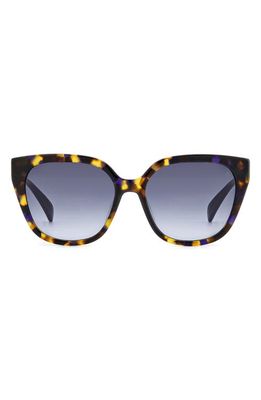 rag & bone 56mm Gradient Polarized Square Sunglasses in Yellow Havana/Grey Shaded