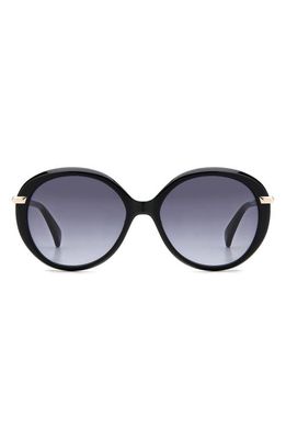rag & bone 56mm Gradient Round Sunglasses in Black/Grey Shaded