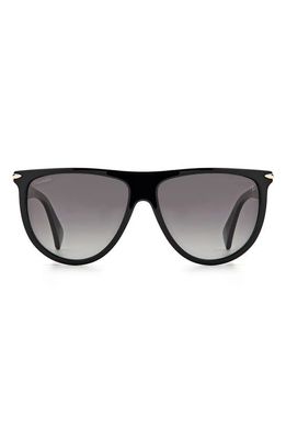 rag & bone 57mm Polarized Flat Top Sunglasses in Black /Gray Sf Pz