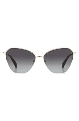 rag & bone 58mm Cat Eye Sunglasses in Gold/Grey