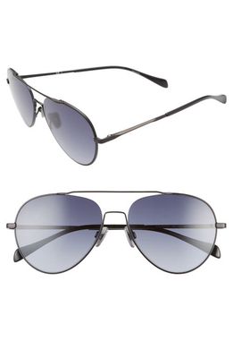 rag & bone 58mm Gradient Aviator Sunglasses in Matte Black/Dark Grey