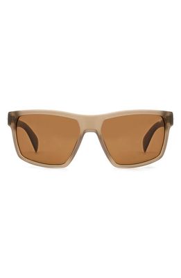 rag & bone 58mm Rectangular Sunglasses in Matte Grey Brown