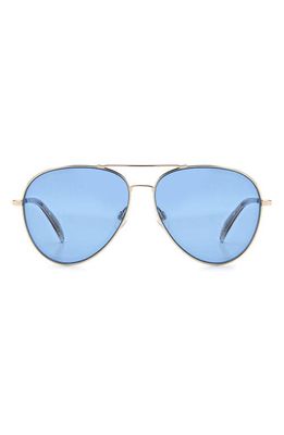 rag & bone 59mm Aviator Sunglasses in Gold Beige/Blue