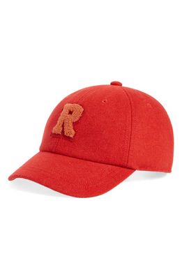 rag & bone Addison Varsity Recycled Wool Blend Baseball Cap in Red