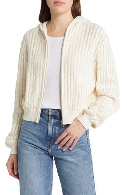 rag & bone Adrienne Cotton Blend Hooded Sweater in Ivory
