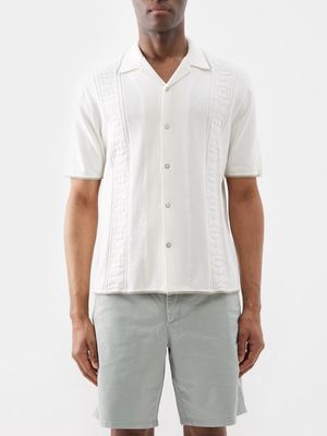 Rag & Bone - Archer Geometric-knit Cotton Shirt - Mens - White