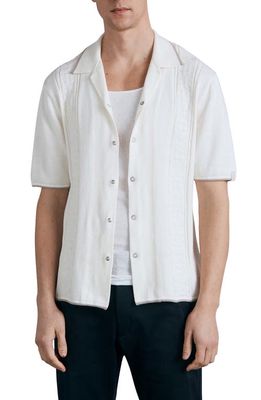 rag & bone Archer Short Sleeve Button-Up Camp Shirt in Ivory
