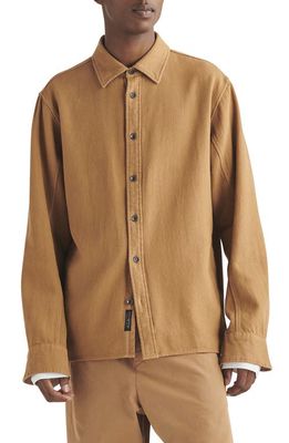 rag & bone Austin Oversize Heavy Twill Button-Up Shirt in Ermine