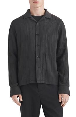 rag & bone Avery Resort Gauze Button-Up Shirt in Phantom