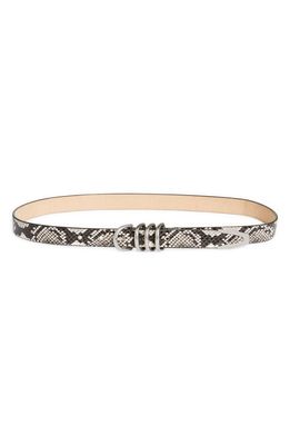 rag & bone Baby Spire Snakeskin Embossed Belt in White Snake