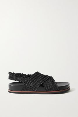 rag & bone - Bailey Shirred Leather Slingback Sandals - Black