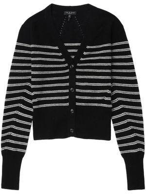 rag & bone Bree striped wool cardigan - Black