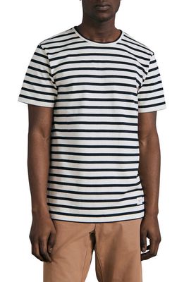 rag & bone Breton Stripe Cotton Crewneck T-Shirt in Ivorymult