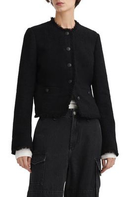 rag & bone Carmen Fringe Tweed Jacket in Black