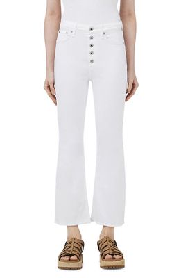 rag & bone Casey Exposed Button High Waist Ankle Flare Jeans in Opticwht