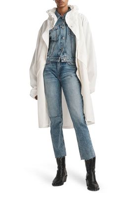 rag & bone Decker Fishtail Hem Hooded Jacket in White