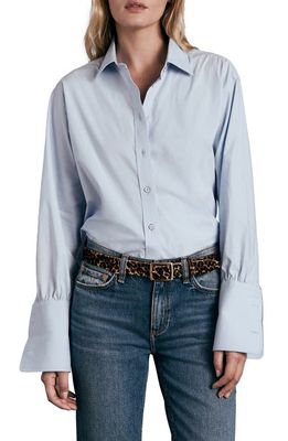 rag & bone Diana Cotton Poplin Button-Up Shirt in Light Blue
