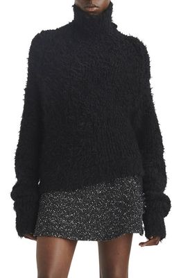 rag & bone Dillon Texture Turtleneck Sweater in Black