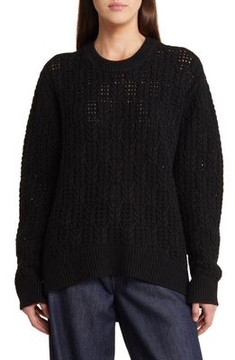 rag & bone Divya Cable Stitch Wool Sweater in Black