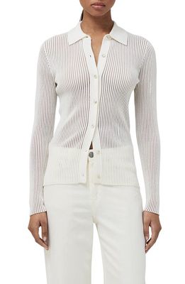 rag & bone Dorit Rib Merino Wool Blend Top in White