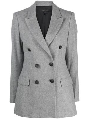 rag & bone double-breasted virgin wool-blend blazer - Grey