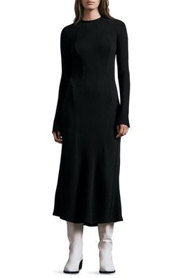 rag & bone Echo Rib Long Sleeve Maxi Dress in Black