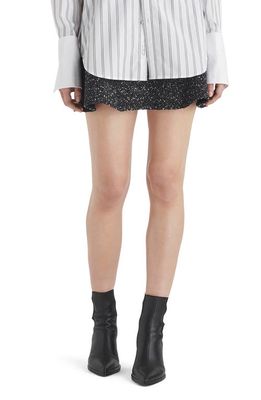 rag & bone Elsie Tweed Wool Blend Miniskirt in Blackmult