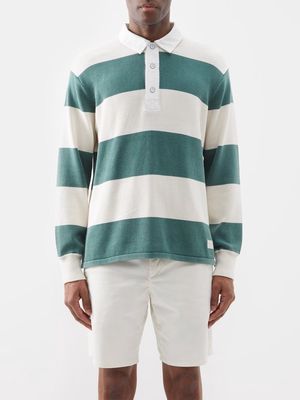Rag & Bone - Eton Striped Organic-cotton Knitted Sweatshirt - Mens - Green Stripe