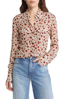 rag & bone Farren Floral Button-Up Shirt in Redfloral