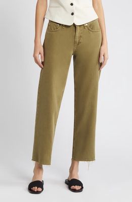 rag & bone Featherweight Dre Raw Hem Low Rise Baggy Wide Leg Pants in Sage