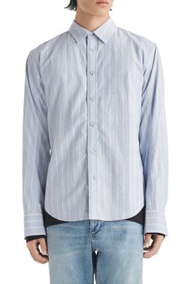 rag & bone Fit 2 Slim Fit Engineered Oxford Stripe Cotton Button-Up Shirt in Blustripe