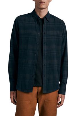 rag & bone Fit 2 Tomlin Plaid Cotton Flannel Button-Down Shirt in Saluteblack