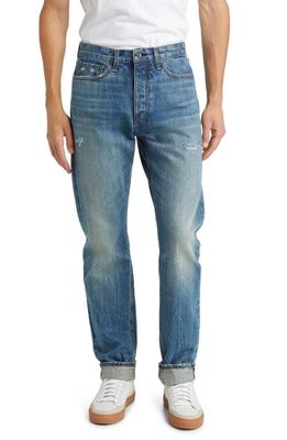 rag & bone Fit 4 Archival Distressed Selvedge Straight Leg Jeans in Greenwich