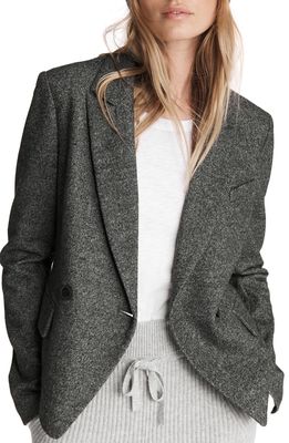 rag & bone Fletcher Crop Wool Blazer in Charcoal