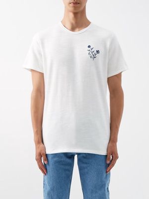 Rag & Bone - Floral-embroidered Cotton-jersey T-shirt - Mens - White