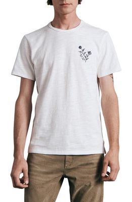 rag & bone Floral Embroidered T-Shirt in White