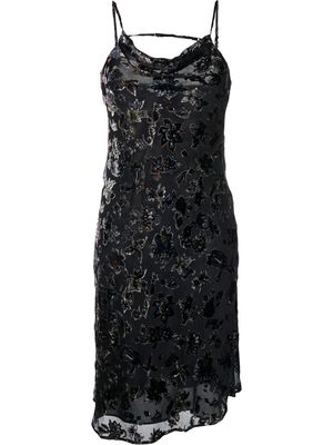 rag & bone floral-print midi dress - Black