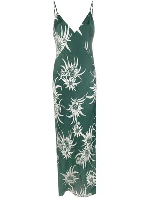 rag & bone floral-print v-neck dress - Green