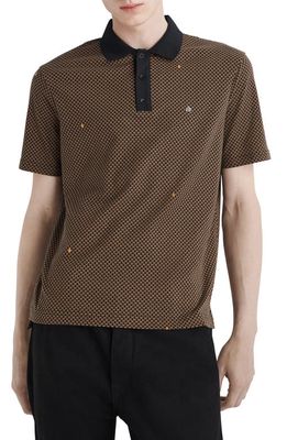 rag & bone Geometric Print Polo in Tan Multi