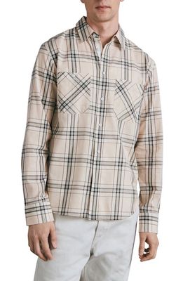 rag & bone Gus Plaid Button-Up Shirtt in Whitepld