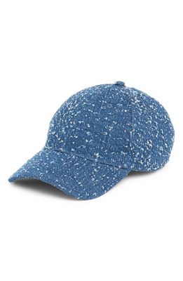 rag & bone Harlow Denim Baseball Cap in Mid Tweed Blue